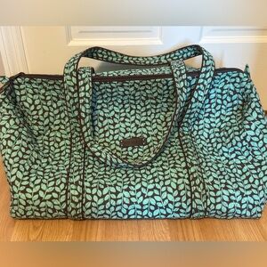 NWOT Vera Bradley Green and Brown weekender duffel bag